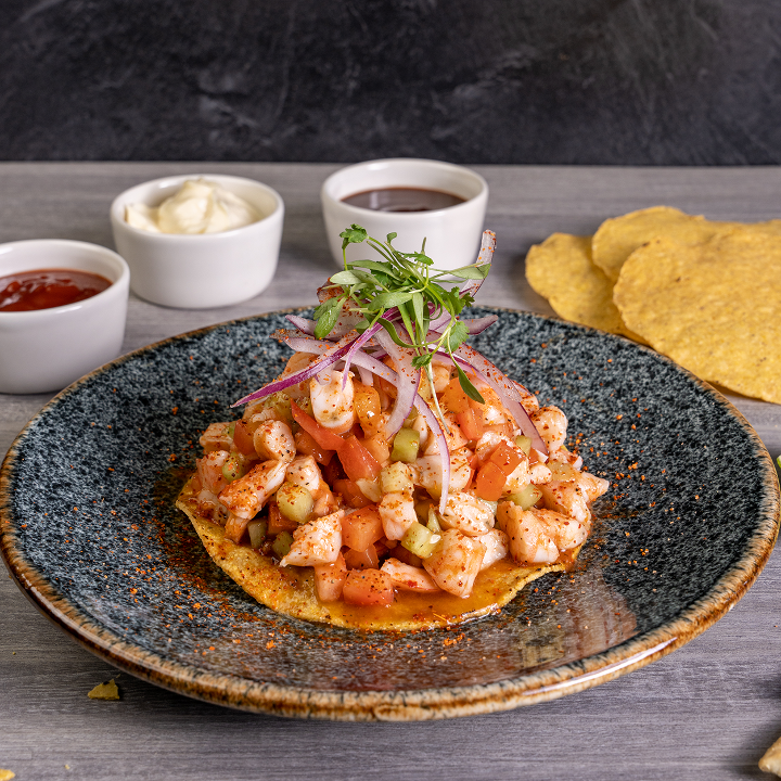 Tostada de Camarón dish